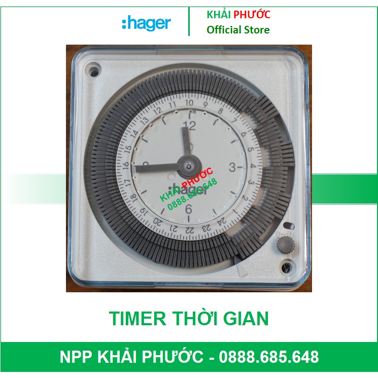 CÔNG TẮC THỜI GIAN ANALOG TIMER CƠ 24H EH711 HAGER - KHẢI PHƯỚC ELECTRIC