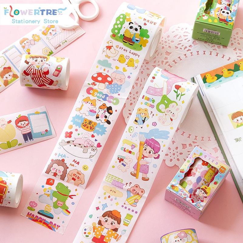 Flowertree 1 Cuộn Băng Keo Dán Trang Trí Sổ Lưu Niệm Nhật Ký