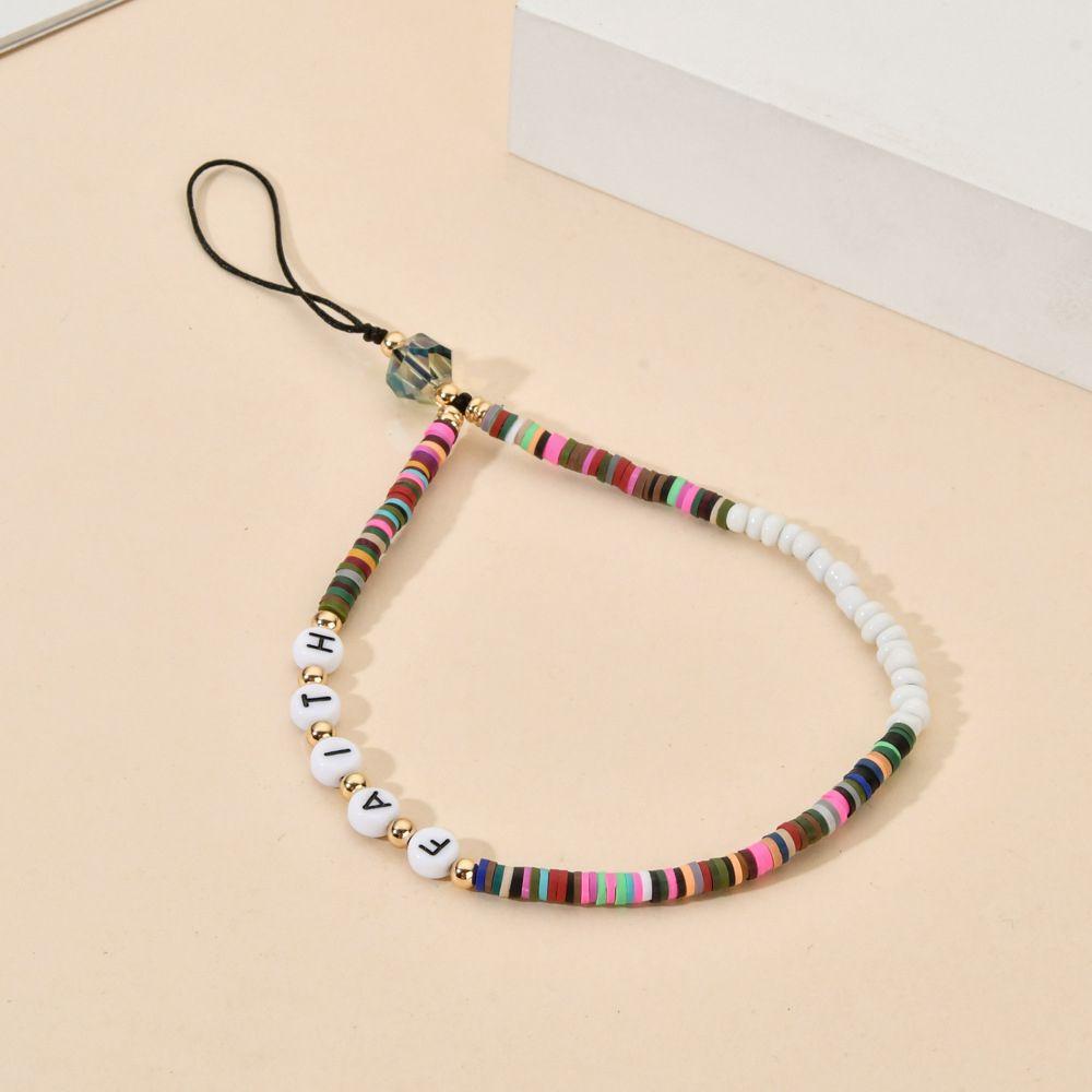 Dây Đeo Điện Thoại Xâu Hạt Chống Thất Lạc Hình Trái Tim Phong Cách Bohemia