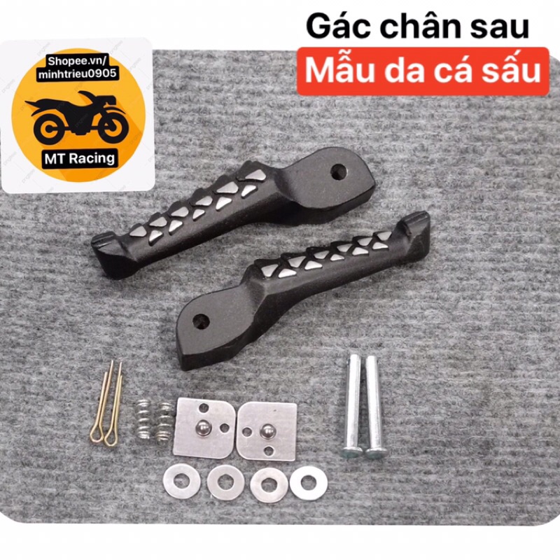 Gác chân sau xe máy mẫu da cá sấu