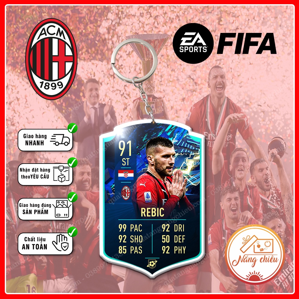 Móc khóa CLB AC MIilan, Móc khóa thẻ cầu thủ - Thiết kế với mọi nhân vật ☘️MÓC KHÓA THẺ CẦU THỦ☘️