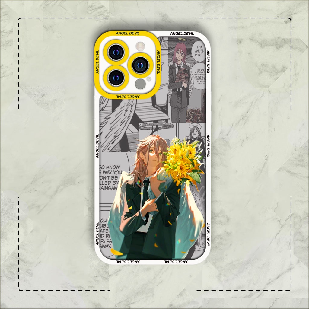 Ốp lưng iphone samsung xiaomi oppo cạnh vuông JMCase Devil Anime Chainsaw Man
