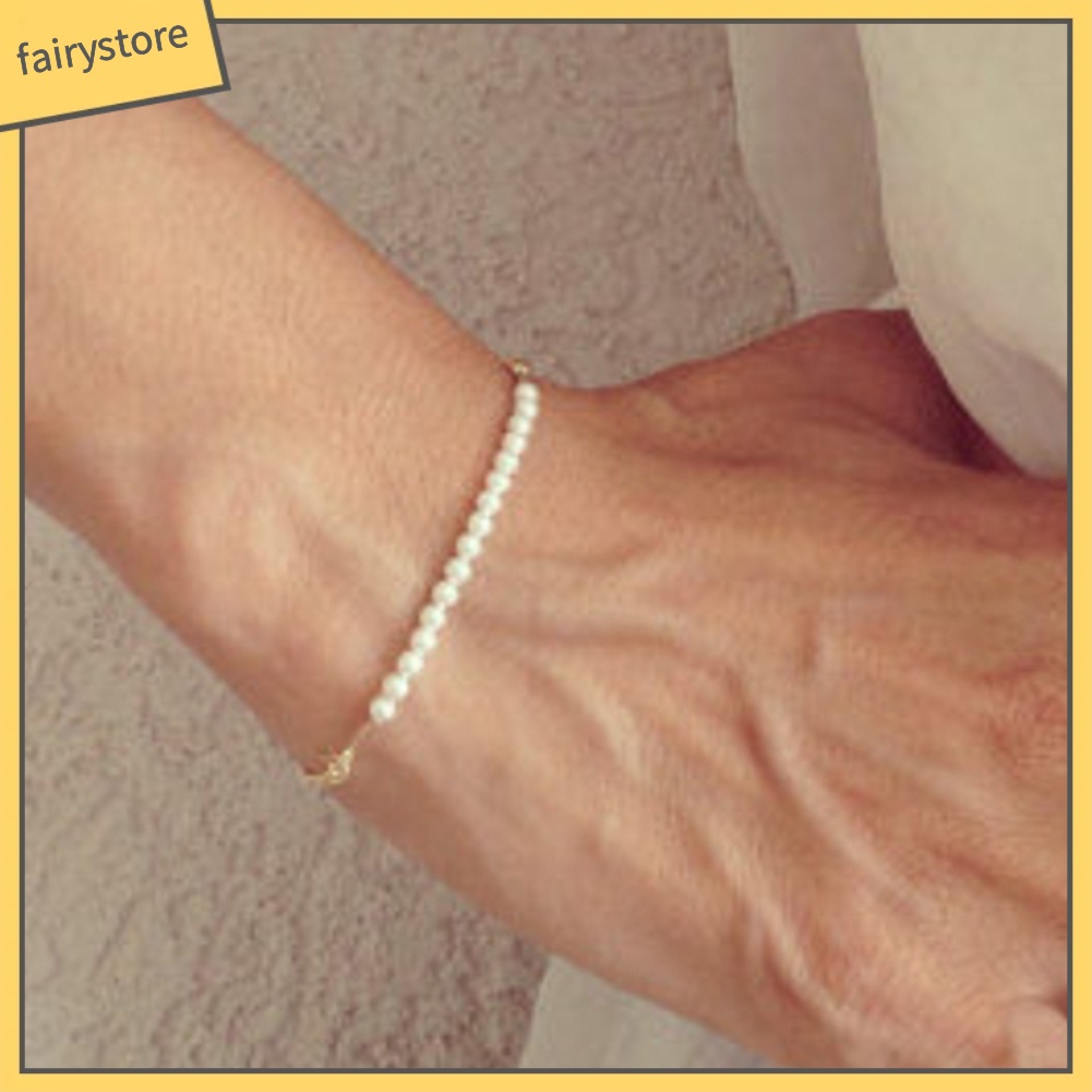 Vòng Tay Chuỗi Hạt Ngọc Trai Nhân Tạo Thanh Lịch Thời Trang Cho Nữ