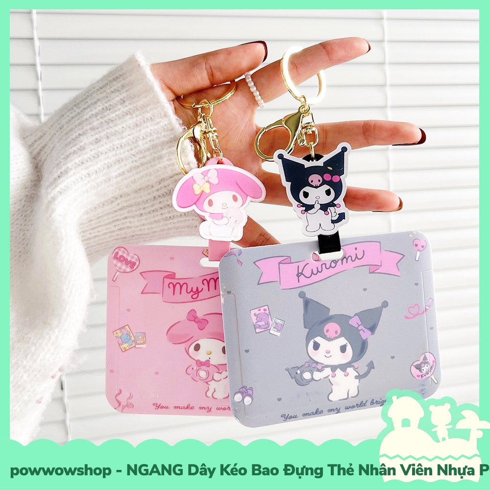[Sẵn VN - Hỏa Tốc] Dây Kéo Bao Đựng Thẻ Nhân Viên NGANG Nhựa PC + Acrylic Phong Cách Nhân Vật Hoạt Hình Sanrio