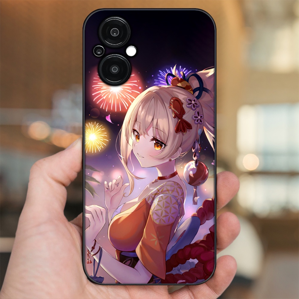 Ốp lưng Oppo Reno 8Z 5G viền đen in hình Yoimiya Genshin Impact