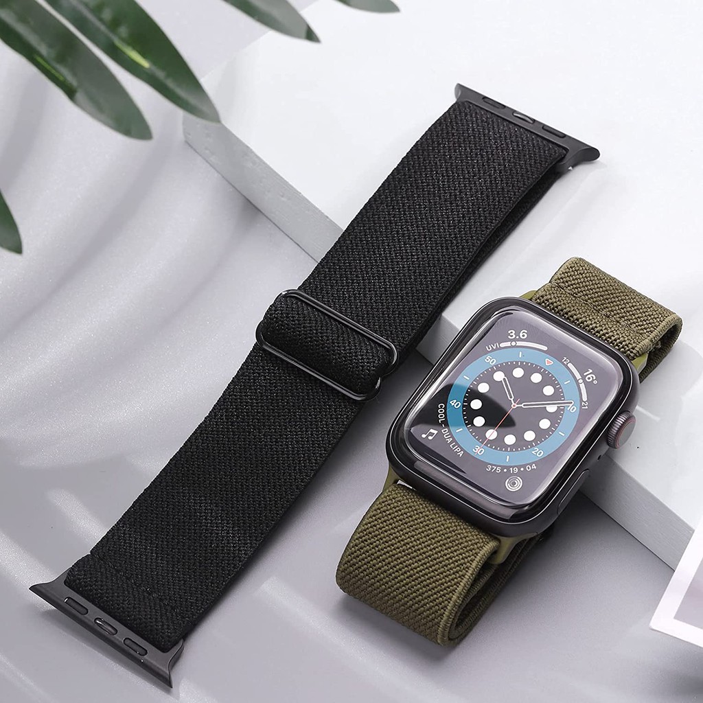 Dây Nylon Co Giãn Khóa Thép Không Gỉ Cho Đồng Hồ Apple Watch 38 / 40mm 42 / 44mm