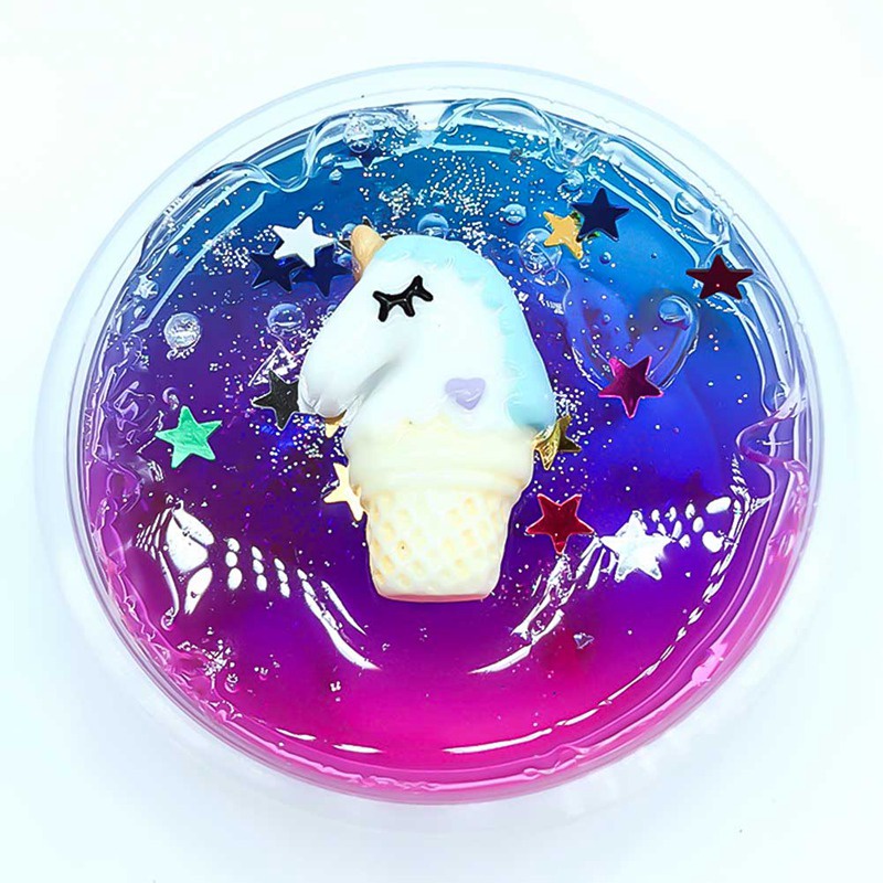 JS DIY Colorful Unicorn Stars Slime Crystal Mud Putty Starry Pearl Ball Clay