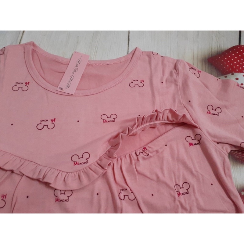 Bộ đồ bà bầu và sau sinh dài tay thu đông Cotton có kéo khoá cho con bú đẹp giá rẻ BD018