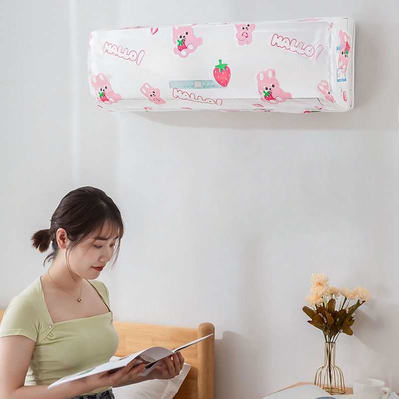 Tấm Phủ Che Máy Điều Hòa Nhựa Trong Họa Tiết Chống Bụi