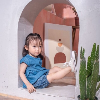 Bộ denim turban BG