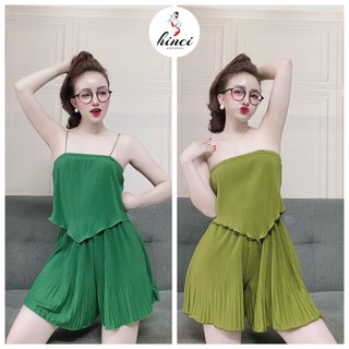 Đồ Ngủ Sexy 💋 Bộ đồ ngủ 2 Dây Thun Cotton Dập Li💋 Set Áo, Quần Ngủ Ngắn Mặc Nhà Thoải Mái, 6 Màu - DN17