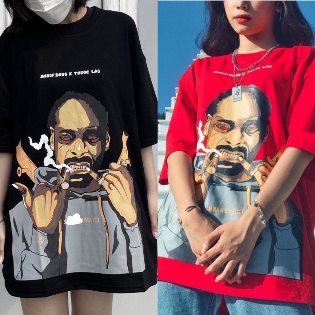 [QUÀ TẶNG LÀ CHUN TÓC NHIỀU MÀU CHO NỮ] Áo thun T Lào áo phông snoop.dog tay lỡ form rộng unisex ulzzang &lt;75kg