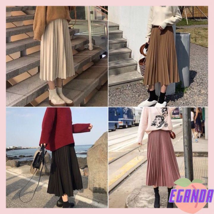 Váy xếp ly dáng dài chuẩn 100% đẹp như hình [EGANDA]