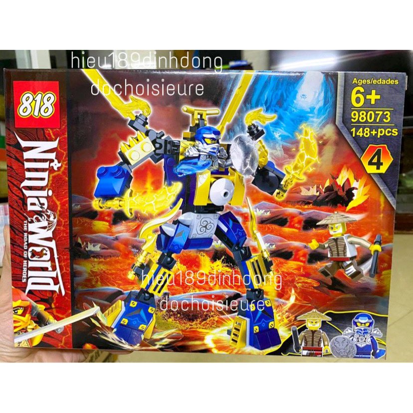 Lắp ráp xếp hình non lego ninjago 98073 : robot người máy ninja 4in1