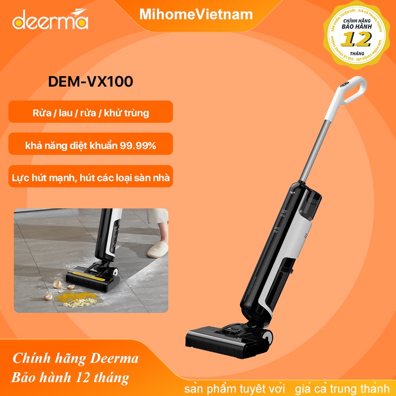 Máy Hút Bụi Lau Sàn DEERMA VX100 Không Dây Cầm Tay ｜Hút Khô và Ướt