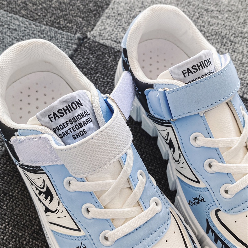 Giày Thể Thao Chạy Bộ Thoáng Khí Mềm Mại Thoải Mái In Hình One Piece Luffy Size 31~39 Phong Cách Hàn Quốc Cho Bé Trai