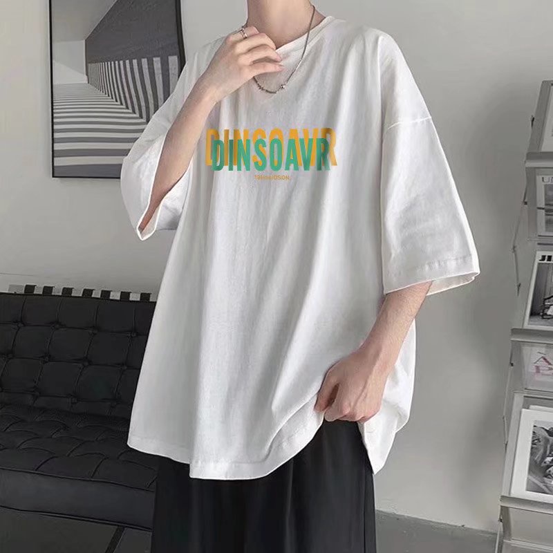 Áo Thun Dáng Rộng Tay Ngắn In Chữ M-8XL Thời Trang Hàn Quốc Cho Nam
