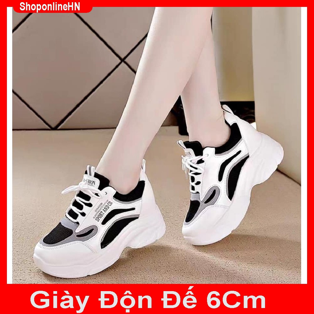 GIÀY NỮ ĐỘN ĐẾ 6 CM DÁNG THỂ THAO TĂNG CHIỀU CAO ANDCO TREND G62 (vuốt lại sau xem ảnh thật)