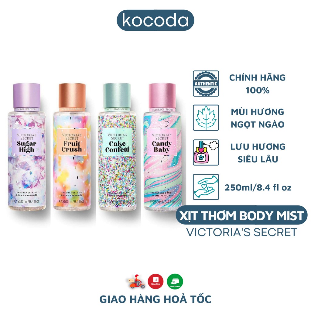 Xịt thơm toàn thân Body Mist Victoria's Secret 250m lưu hương lâu và dưỡng ẩm - KOCODA