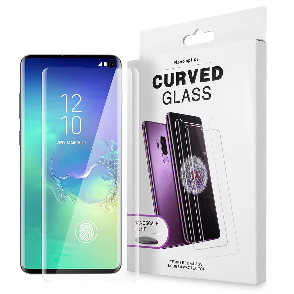 Miếng dán kính cường lực UV 9D full màn cho Samsung Note 10 10 plus 8 Note 9 S8 Plus S9 Plus S7 edge S10 S10E S10 Plus