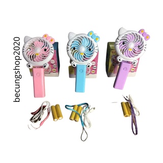 Quạt Mini Cầm Tay Để Bàn 2in1 Pin sạc 3988-6