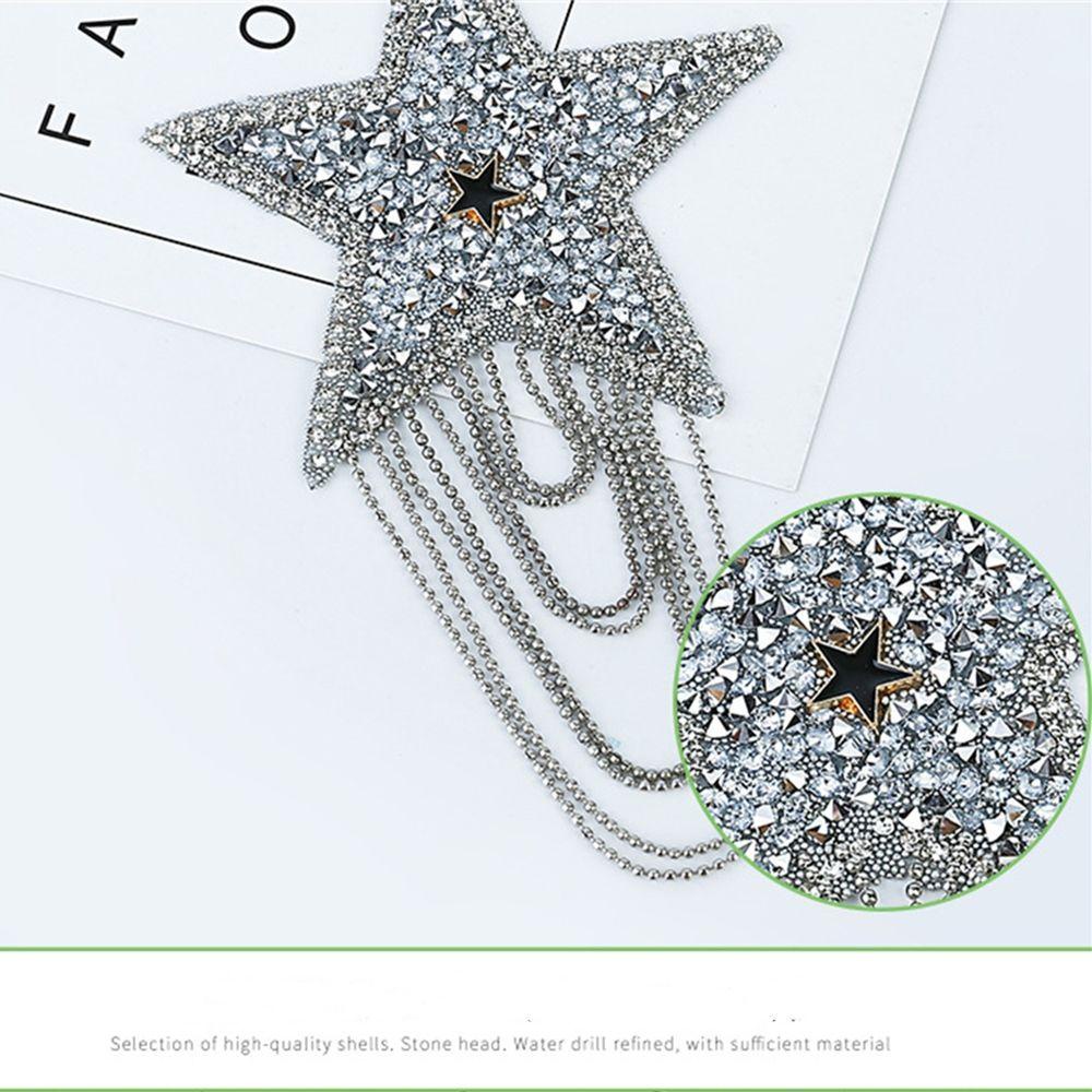 Sticker Ủi Thêu Hình Ngôi Sao Năm Cánh Đính Sequin Lấp Lánh|Phụ Kiện Trang Phục Lấp Lánh Xinh Xắn Chất Lượng