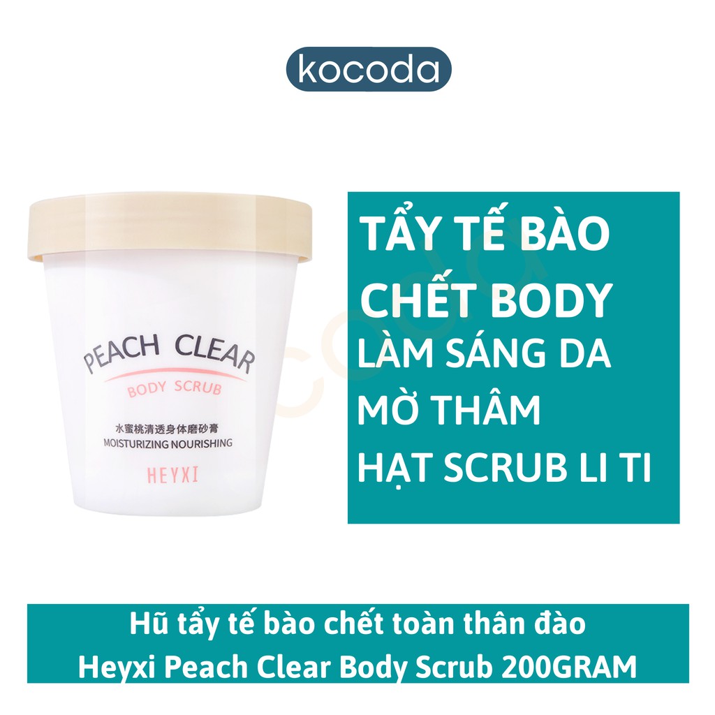 Tẩy tế bào chết toàn thân đào Heyxi Peach Clear Body Scrub 200g - KOCODA