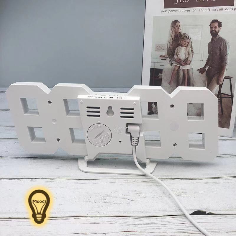 [ Tặng Cóc, Dây Sạc &amp; Móc Treo ] Đồng hồ đèn LED 3D treo tường, để bàn phong cách Hàn Quốc sáng đẹp decor phòng ngủ.