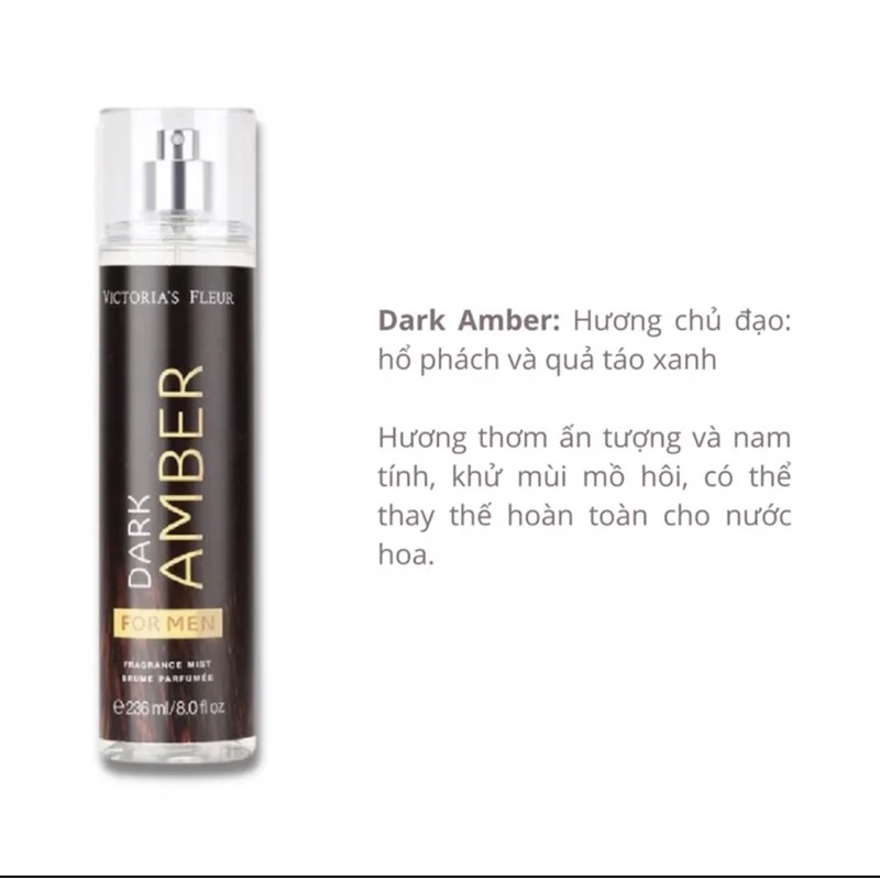 XỊT THƠM BODY MIST CHO NAM - VICTORIA FLEUR (ĐỌC MÔ TẢ TRƯỚC KHI ĐẶT)