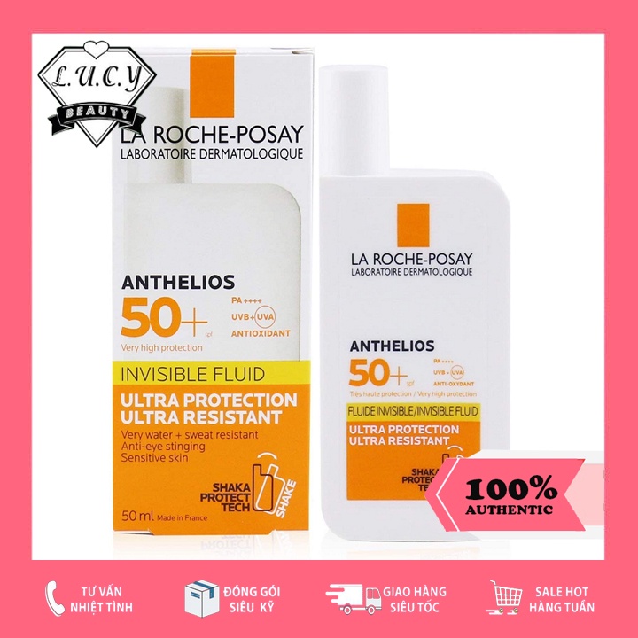 Hàng Pháp- Kem Chống Nắng Dạng Sữa La Roche Posay Anthelios Invisible Fluid SPF50+ 50ml Chính Hãng 100%