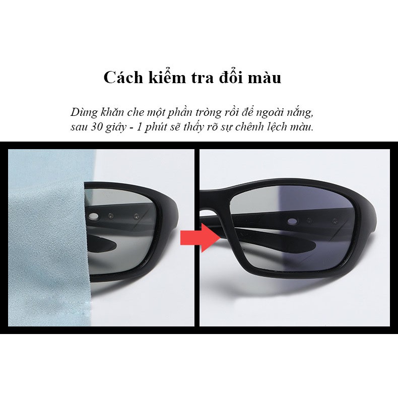 Kính mát đổi màu kiểu dáng thể thao A5307 NVfashion - Gọng đen nhám | BigBuy360 - bigbuy360.vn