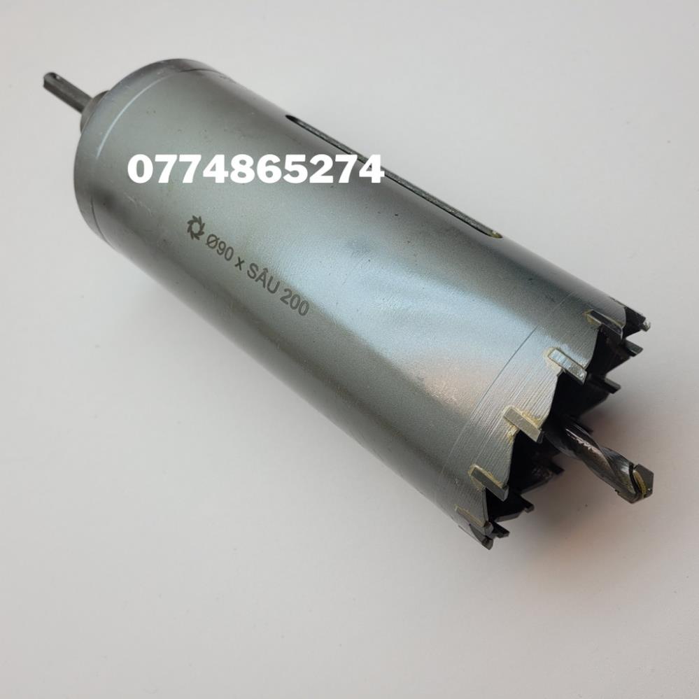 Mũi khoan rút lõi khoét tường gạch Phi 114 x 200 mm không khoan bê tông, không khoan chế búa