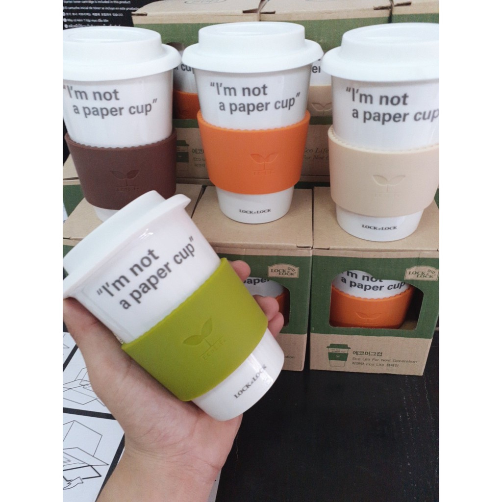 Ly sứ nắp silicon Eco Mug Cup 370ml SLB003