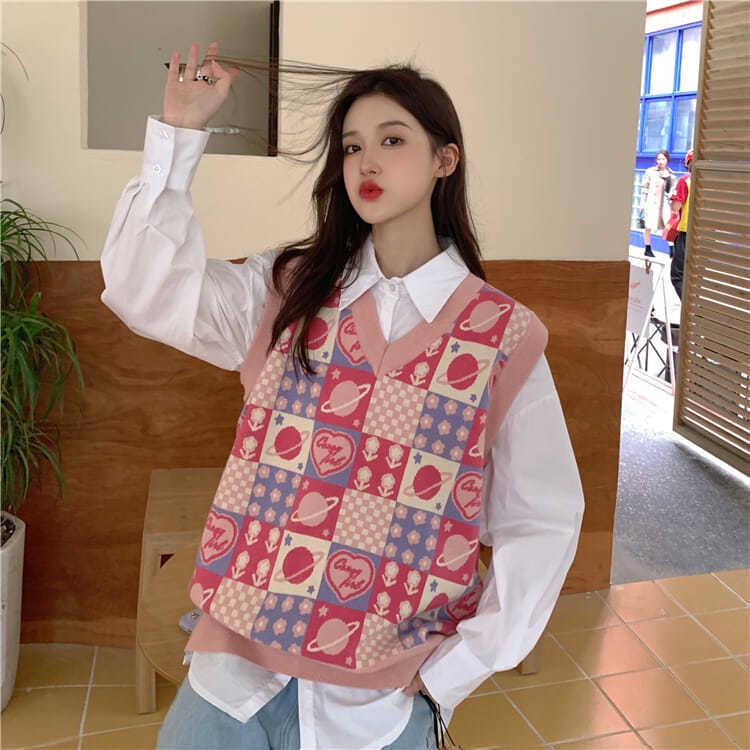 Áo Không Tay Dáng Rộng Thiết Kế Mới Đáng Yêu Dành Cho Nữ