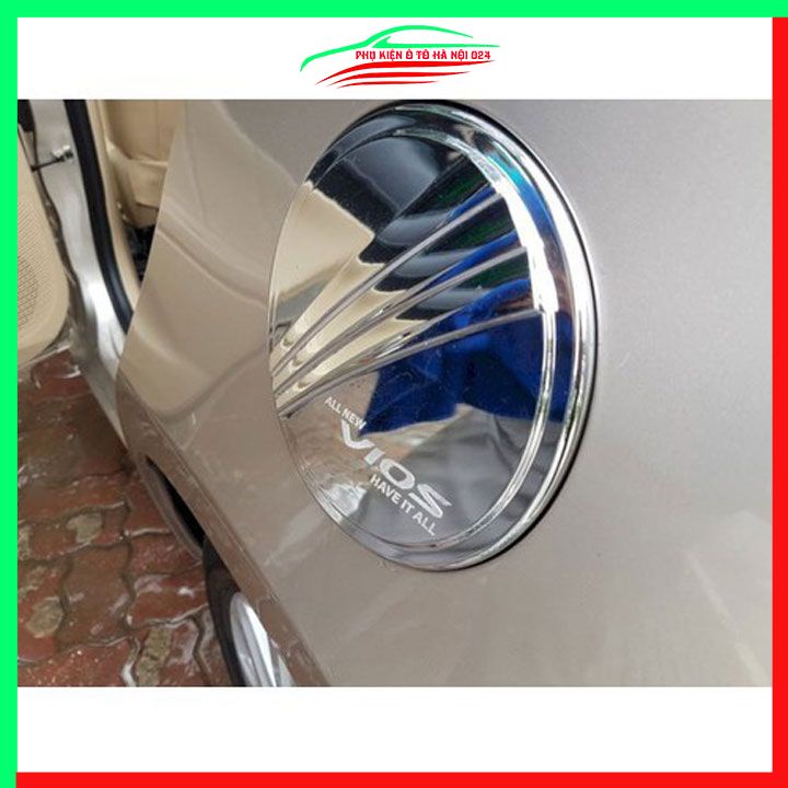 Ốp nắp xăng Vios 2014-2018 mạ crom bảo vệ chống trầy trang trí ô tô