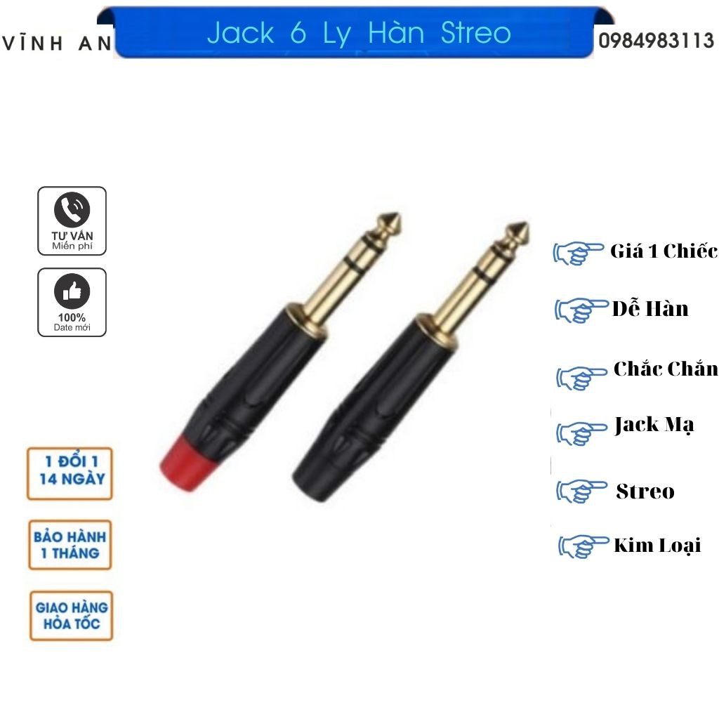 Đầu Jack 6 Ly  Cao Cấp - Dùng Thay Thế Đầu Jack Dây Line, Cáp Âm Thanh