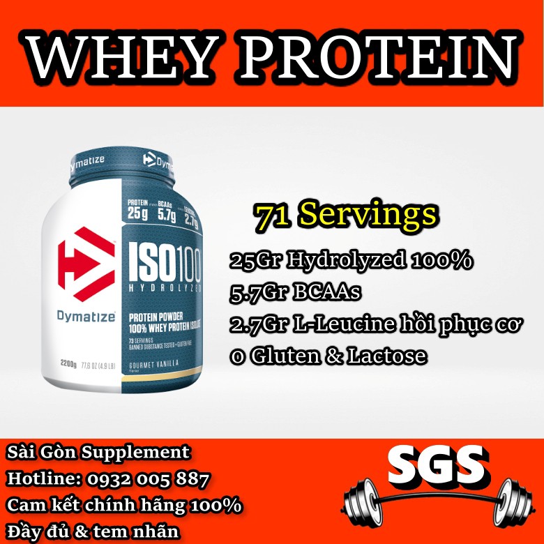 Sữa Whey Protein Tăng Cơ Iso 100 Dymatize