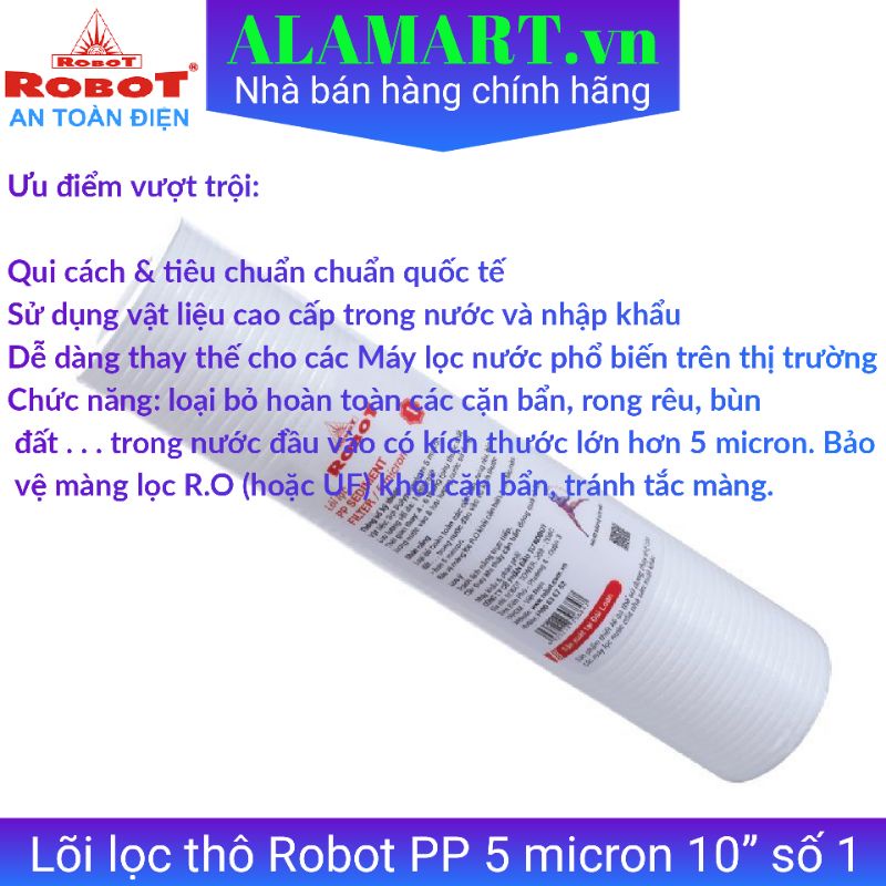 LÕI LỌC THÔ SỐ 1 ROBOT - PP 5 MICRON 10 INCH