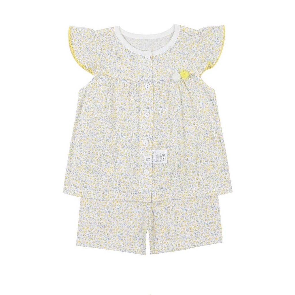 Bộ cotton giấy Agabang tay cánh tiên hoa nhí vàng BG
