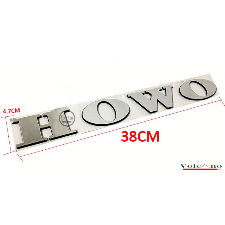 Tem Logo Chữ Nổi HOWO Dán Trang Trí Xe Ô Tô Đầu Kéo Howo-bền đẹp