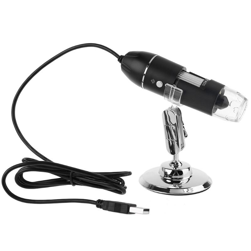 SPMH 3-in-1 Digital USB Microscope 1600X Portable 2Adapters Support OSX Windows PC Type-C Micro-USB Phone Magnifier with 8LED