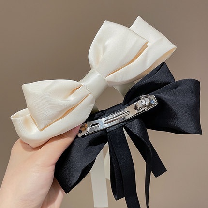 Kẹp Tóc Nơ Họa Tiết Chấm Bi Phong Cách Hàn Quốc Xinh Xắn Cho Nữ