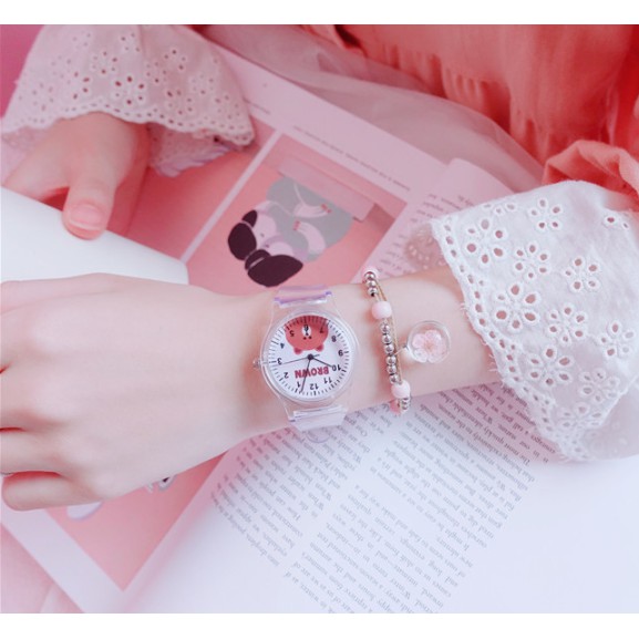 ĐỒNG HỒ NỮ DÂY CAO SU ULZZANG 340 GẤU BROWN THỜI TRANG SIÊU ĐẸP | BigBuy360 - bigbuy360.vn