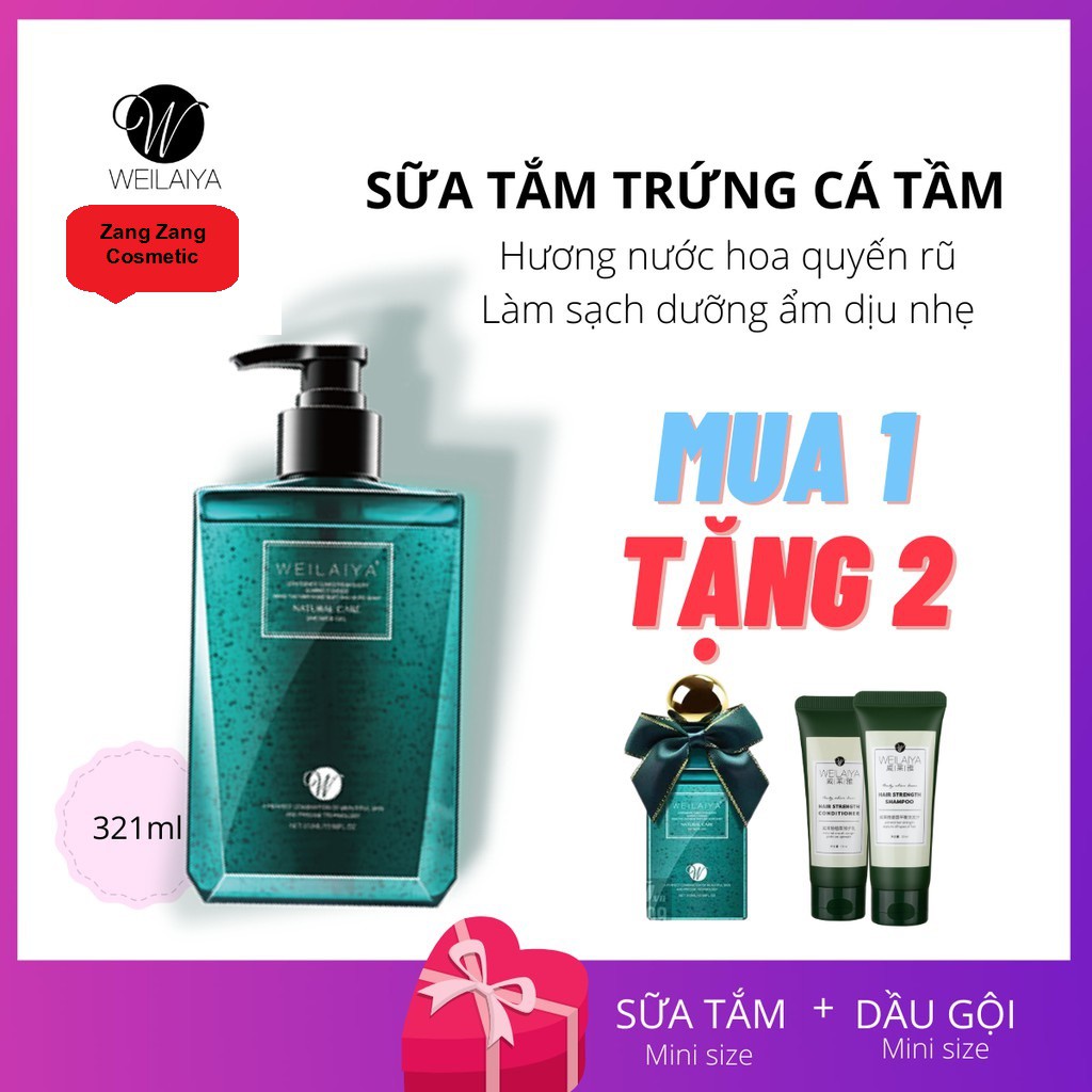 Sữa Tắm Trứng Cá Tằm Weilaiya 312ml + Mini 50ml