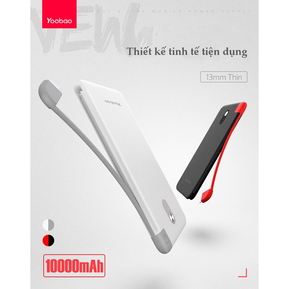 Sạc dự phòng 10000mAh Yoobao S10K Kèm dock sạc nam châm không dây Siêu mỏng - Hàng chính hãng Bảo hành 12 tháng 1 đổi 1