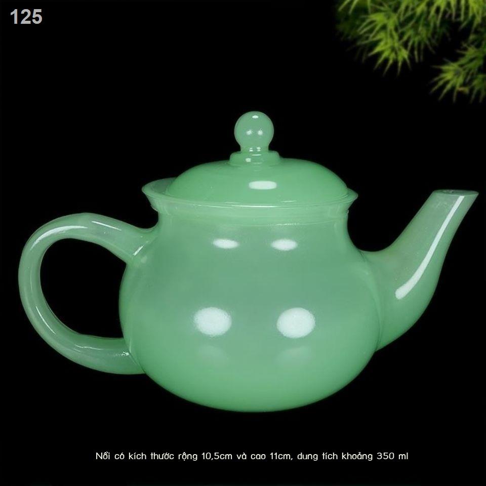 Jasper Jade Teapot Teacup Bộ trà Y tế Kung Fu Trung Quốc đơn