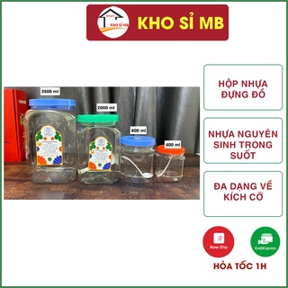 Hộp nhựa đựng thực phẩm trong suốt, lọ keo nhựa việt nhật nhiều kích thước size 2000-3500ml kho sỉ mb