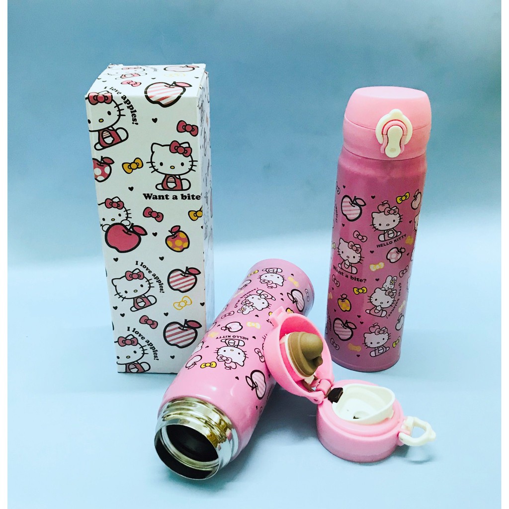 [GIÁ RẺ] BÌNH GIỮ NHIỆT NẮP BẬT HÌNH DOREMON, HELLO KITTY 500ML CUTE