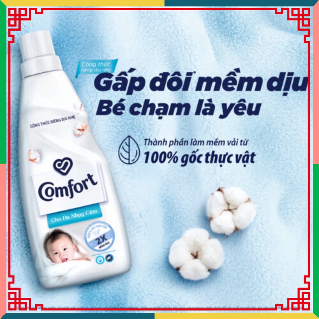 Nước xả làm mềm vải COMFORT dưỡng dịu nhẹ Cho da mẫn cảm 3.2L