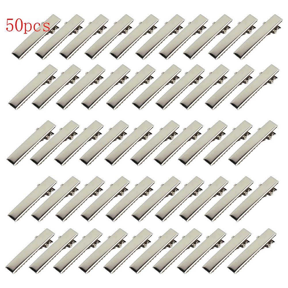 Bộ 50 Phụ Kiện DIY 32 Mm Prong Cá Sấu Kẹp Tóc Kẹp Tóc Cho Nơ